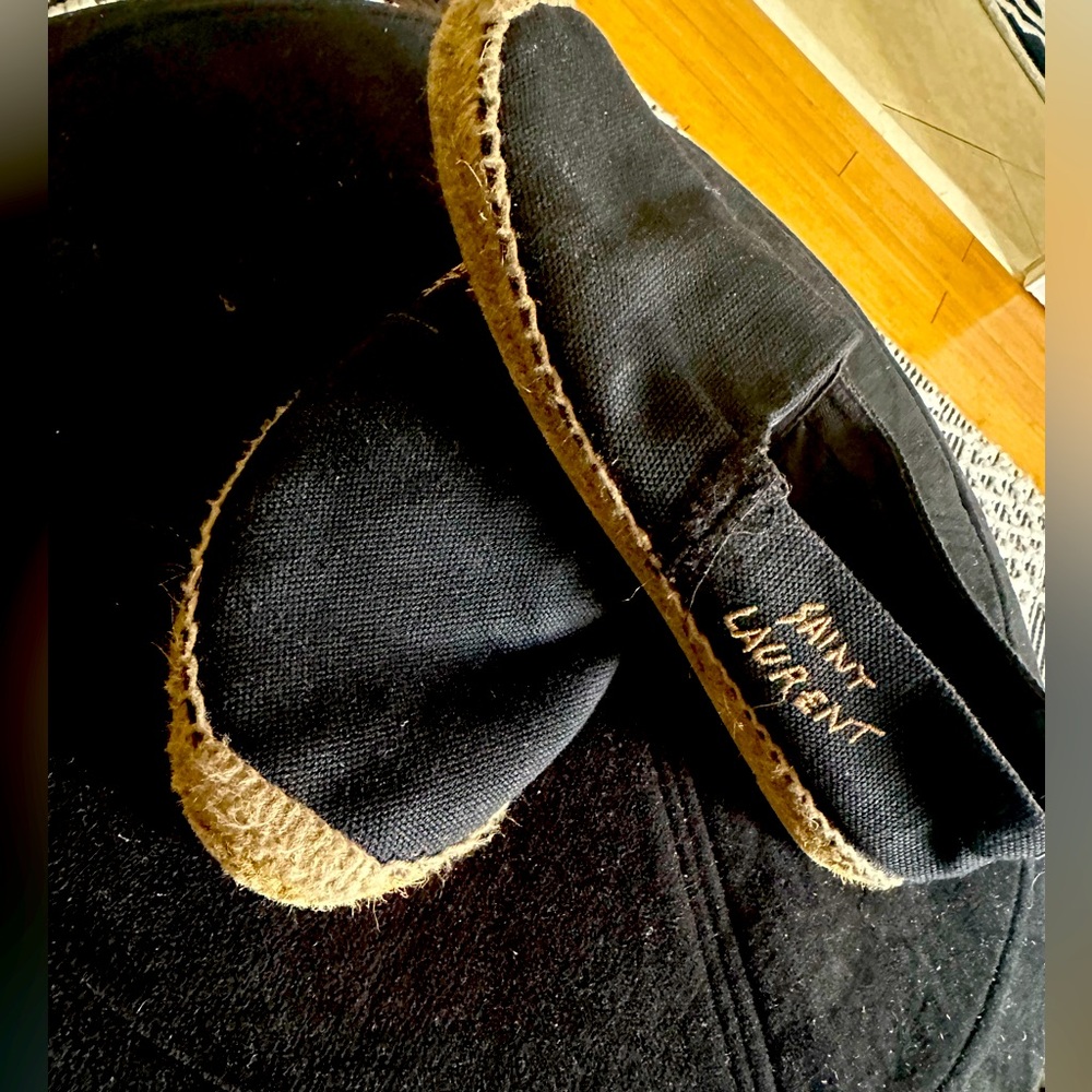 Saint Laurent Logo Embroidered Slip-On Espadrilles